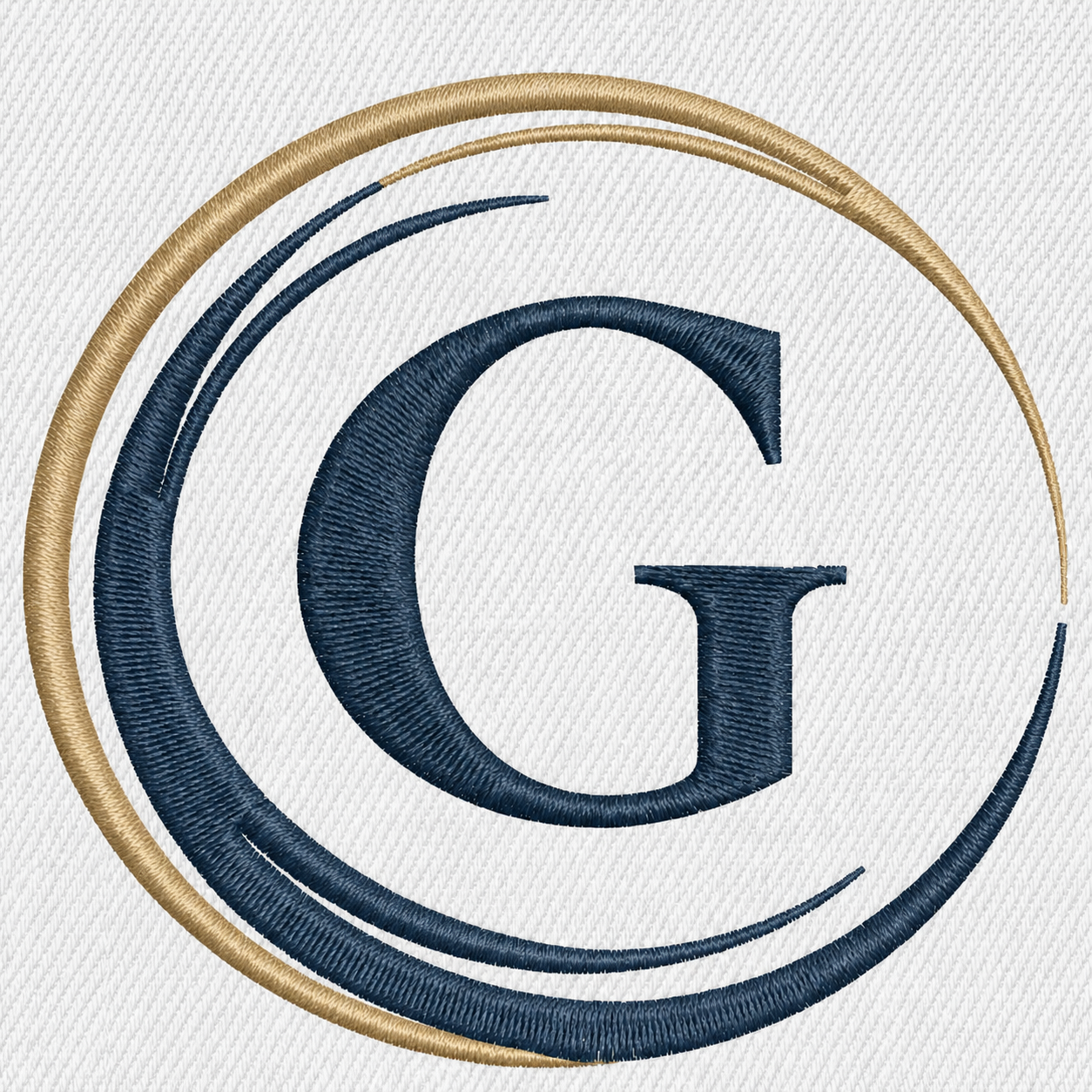Embroidery-safe textured monogram
